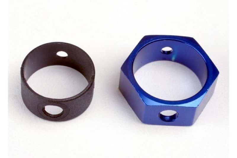 Brake adapter, hex aluminum (blue)