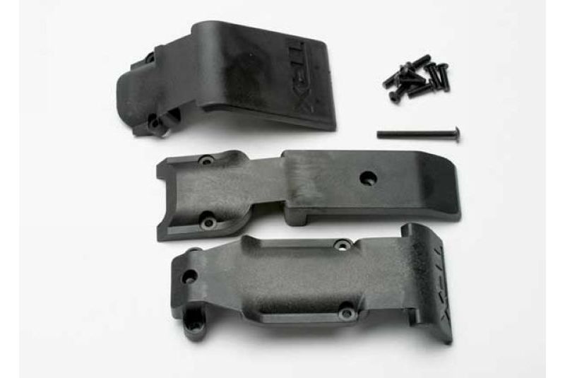 Skid plate set, front (2 pieces, plastic)/ skid plate, rear (1 piece, plastic)