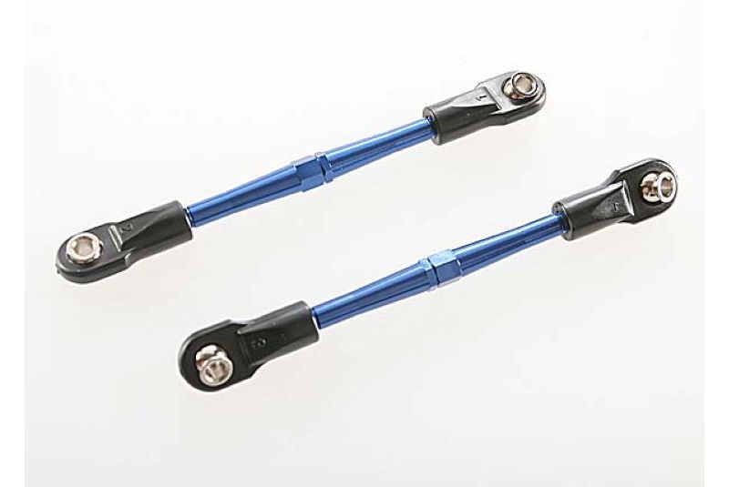 Turnbuckles, aluminum (blue-anodized), toe links, 59mm (2) (assembled w/ rod ends &amp; hollow balls