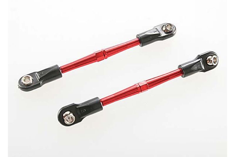 Turnbuckles, aluminum (red-anodized), toe links, 59mm (2) (assembled with rod ends &amp; hollow ball