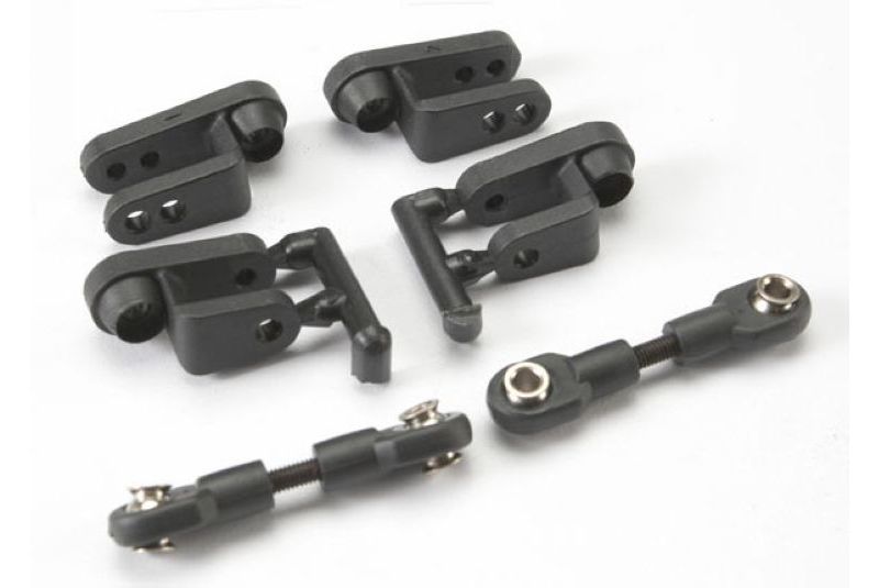 Servo horns, steering, long (2), short (2)/ linkage, steering (3x20mm turnbuckle) (2)/ rod ends (sho