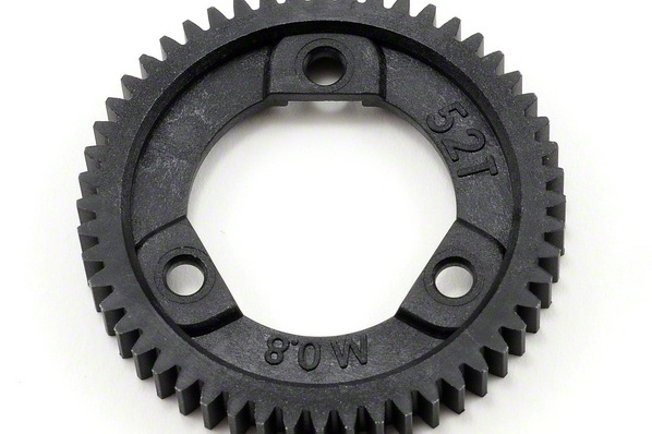 Spur gear, 52-tooth (0.8 metric pitch, compatible with 32-pitch) (for center differential)