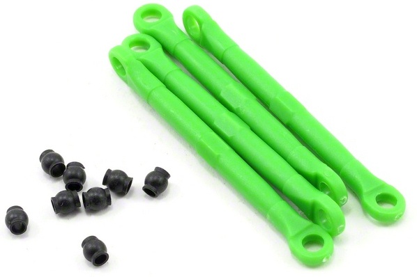 Toe link, front &amp; rear, green (molded composite) (green) (4)/ hollow balls (8)