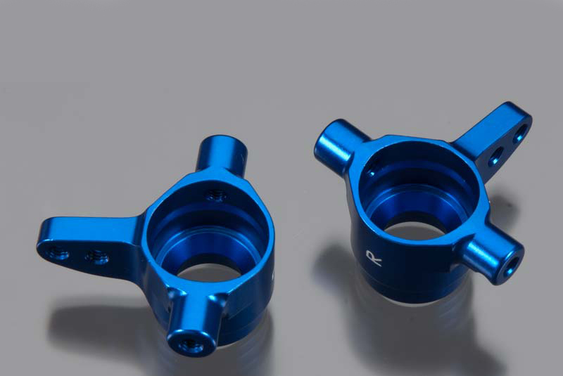 Steering blocks, 6061-T6 aluminum, left &amp; right (blue-anodized)