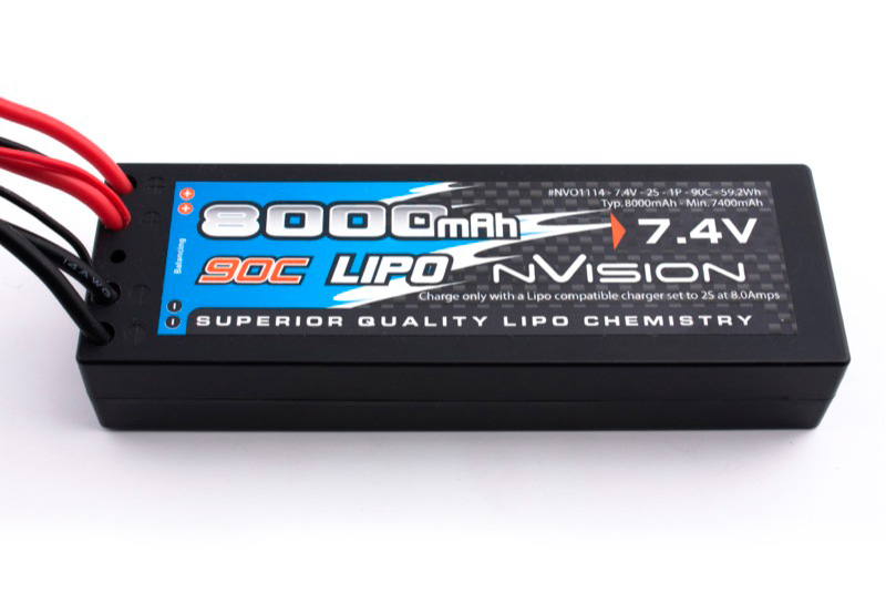 Li-Po 7.4V(2s) 8000mAh 90C Deans T Plug  Hard Case 10AWG