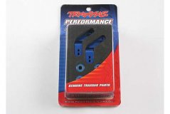 Stub axle carriers, Rustler/Stampede/Bandit (2), 6061-T6 aluminum (blue-anodized)/ 5x11mm ball beari