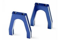 Servo mounts, throttle/ brake (machined aluminum) (blue) (f&amp;r)/ machine screws (8)